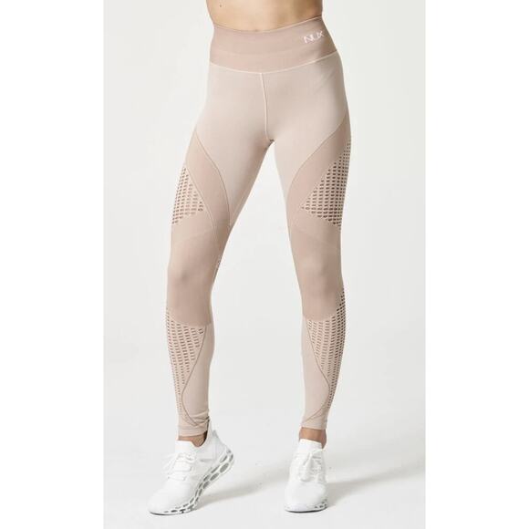 NUX Breathe Mesh Legging Womens Medium Peachy Sand New Workout Athletic - Picture 1 of 10